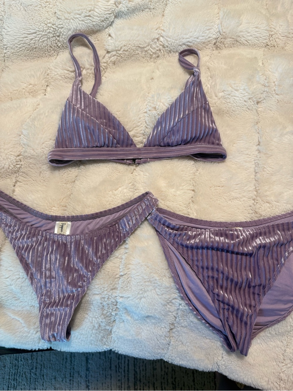 Dippin' Daisy's Lavender Ribbed Velvet Bikini